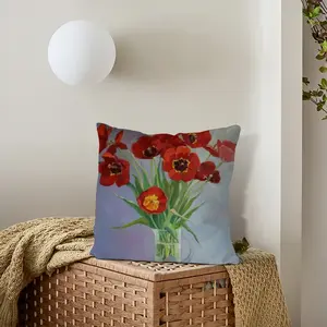 Tulips Polyester Pillow (Square, Multi-Size)