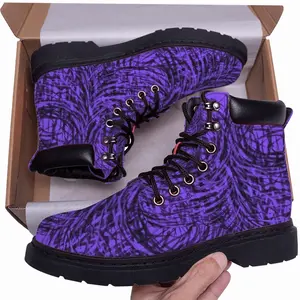 Men Purple Swirl Mid Top Boots