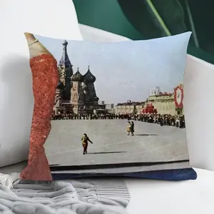 Lady In Red Square Polyester Pillow (Square, Multi-Size)