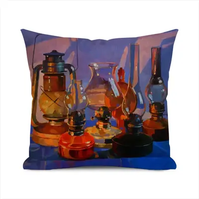 Still Life With Kerosene Lamps Polyester Pillow (Square, Multi-Size)