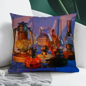 Still Life With Kerosene Lamps Polyester Pillow (Square, Multi-Size)