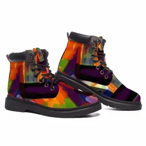 Men Purple Red Mid Top Boots