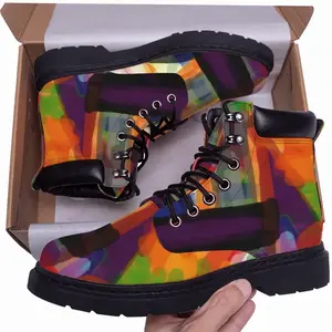 Men Purple Red Mid Top Boots