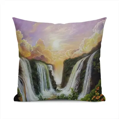 Among The Waterfalls Polyester Pillow (Square, Multi-Size)