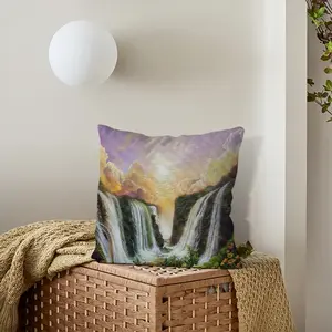 Among The Waterfalls Polyester Pillow (Square, Multi-Size)