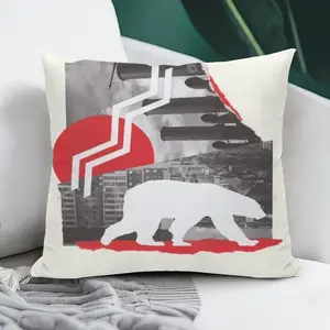 Wwf Polar Bear Polyester Pillow (Square, Multi-Size)