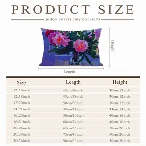 Peonies Polyester Pillow (Rectangle, Multi-Size)