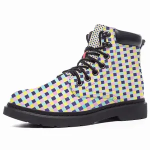 Men Pink-Purple-Yellow-Green Mid Top Boots