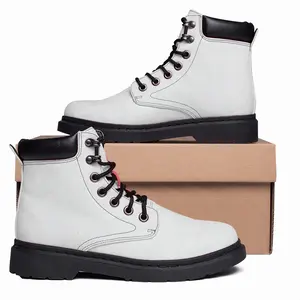 Men White Mid Top Boots