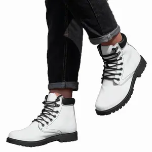 Men White Mid Top Boots