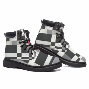 Men Shades Of Grey Mid Top Boots