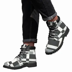 Men Shades Of Grey Mid Top Boots