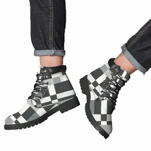 Men Shades Of Grey Mid Top Boots