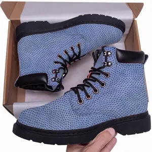 Men Blue-Purple Mid Top Boots