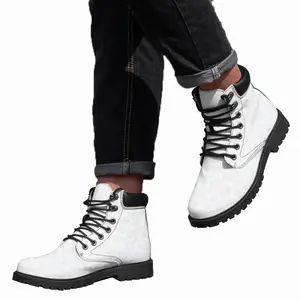 Men White-Soft Colorful Mid Top Boots