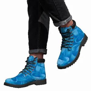 Men Blue Dahlia Mid Top Boots