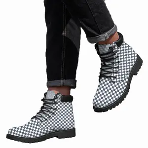 Men Black-And-White Mid Top Boots