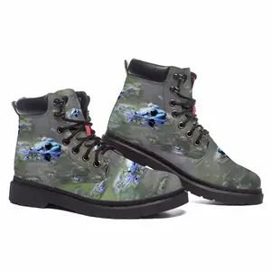 Men Green Frog In Bubbles Mid Top Boots