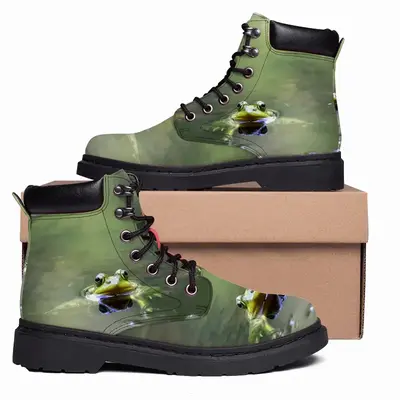 Men Green Frog - Staring Contest Mid Top Boots