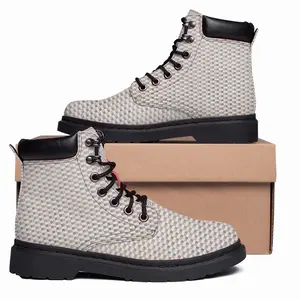 Men Gray-Brown-Yellow Mid Top Boots