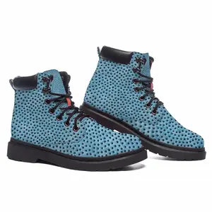 Men Holes Blue Mid Top Boots