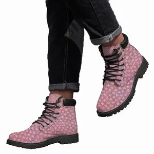 Men Spindles Pink Mid Top Boots