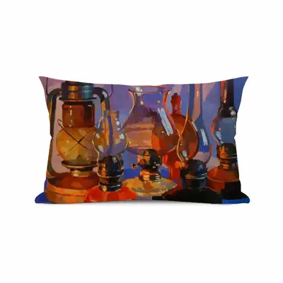 Still Life With Kerosene Lamps Polyester Pillow (Rectangle, Multi-Size)