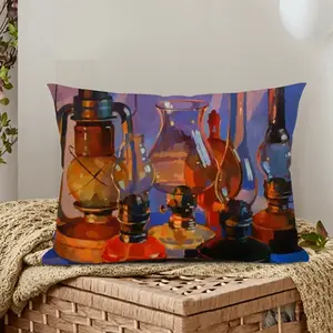 Still Life With Kerosene Lamps Polyester Pillow (Rectangle, Multi-Size)