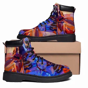 Men Glass Mid Top Boots