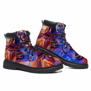 Men Glass Mid Top Boots