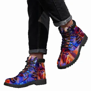 Men Glass Mid Top Boots