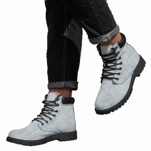 Men Silver Mid Top Boots