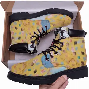 Men Yelow Mid Top Boots