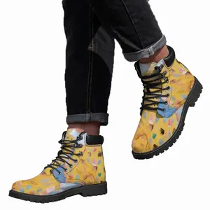 Men Yelow Mid Top Boots