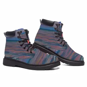 Men Sunset On The Sea Mid Top Boots