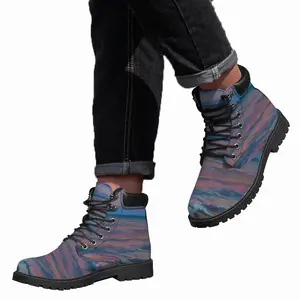 Men Sunset On The Sea Mid Top Boots