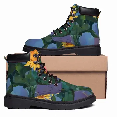 Men Sunflowers Mid Top Boots