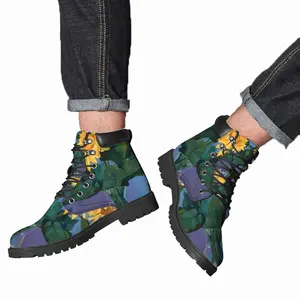 Men Sunflowers Mid Top Boots