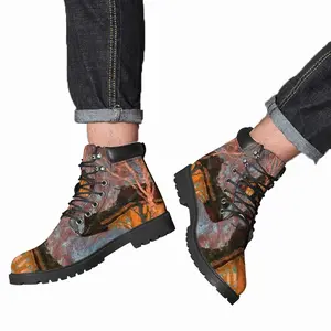 Men Autumn Sunset Mid Top Boots