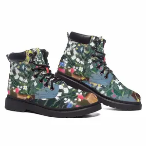 Men Flowers Mid Top Boots