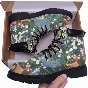 Men Flowers Mid Top Boots