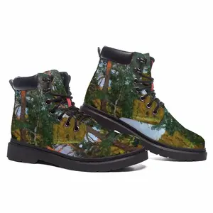 Men Evening In A Pine Forest Mid Top Boots