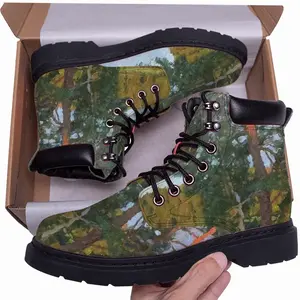 Men Evening In A Pine Forest Mid Top Boots