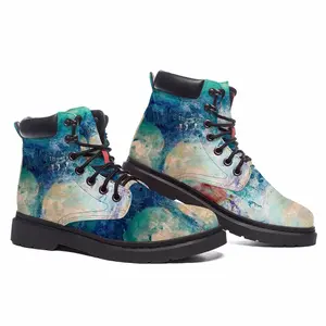 Men Blue Mid Top Boots