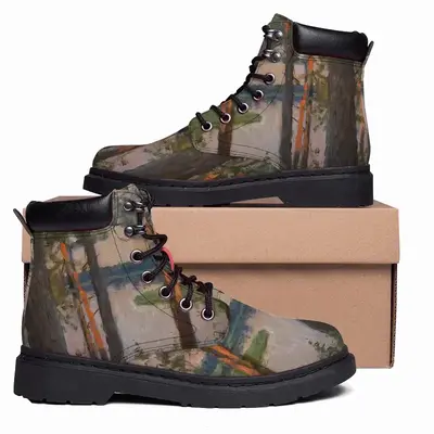 Men Pine Trees Evening Mid Top Boots