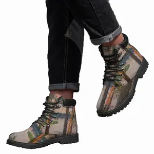 Men Pine Trees Evening Mid Top Boots