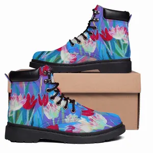 Men Harmony Of Pink And Blue Mid Top Boots