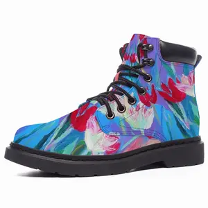 Men Harmony Of Pink And Blue Mid Top Boots