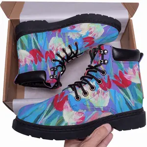 Men Harmony Of Pink And Blue Mid Top Boots