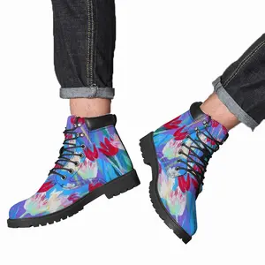 Men Harmony Of Pink And Blue Mid Top Boots